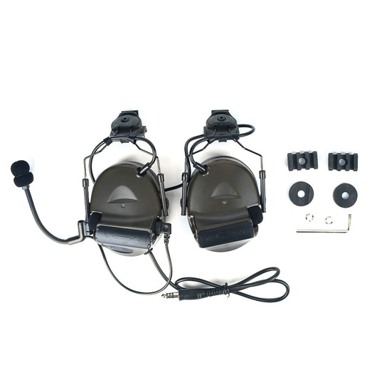 Helmy-Taktický headset Comtac II Basic s adaptérem na helmu - Oliva