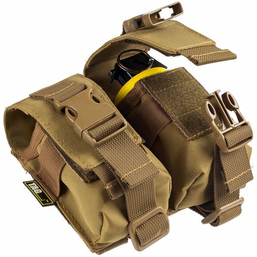 Sumky / Odhazováky-DOUBLE GRENADE POUCH / HAND GRENADE BAG (2PCS) - COYOTE BROWN