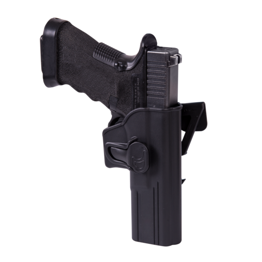 Pouzdra na zbraně-Release Button Holster for Glock 17 with Molle Attachment - Military Grade Polymer - Black
